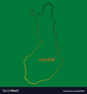 Finland map with shadow effect vector image