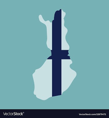 Finland map with shadow effect vector image