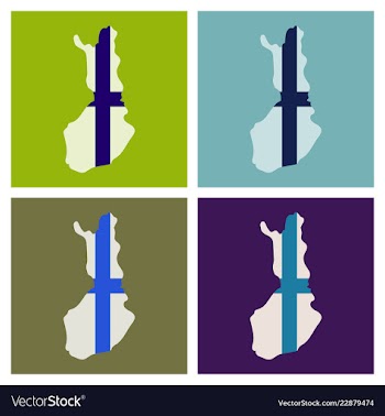 Finland map with shadow effect vector image