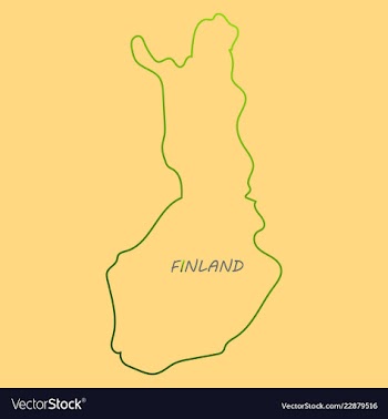 Finland map with shadow effect vector image