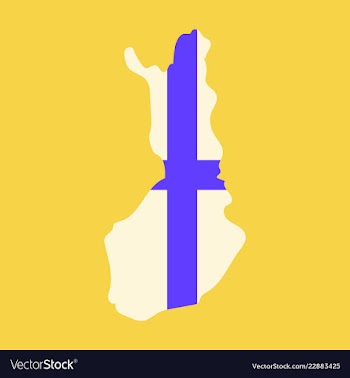 Finland map with shadow effect vector image