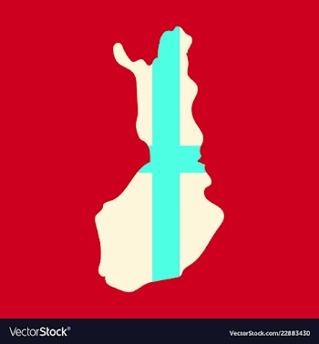 Finland map with shadow effect vector image