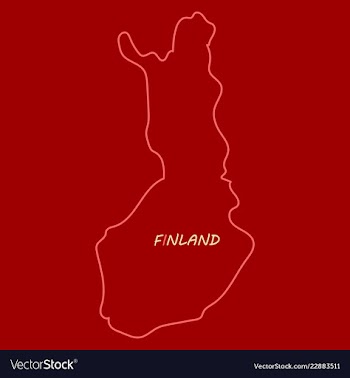 Finland map with shadow effect vector image