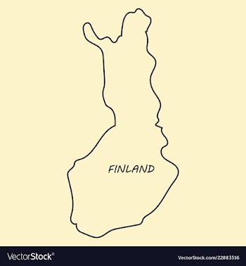 Finland map with shadow effect vector image