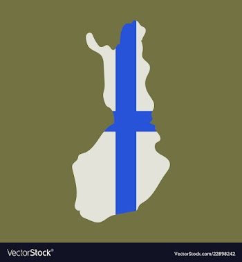 Finland map with shadow effect vector image