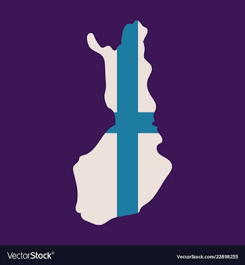 Finland map with shadow effect vector image