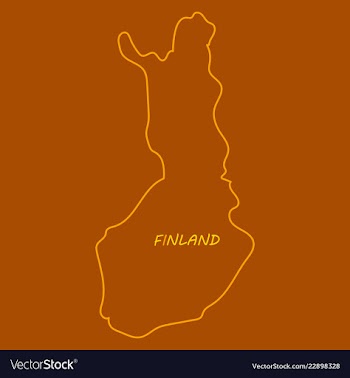 Finland map with shadow effect vector image