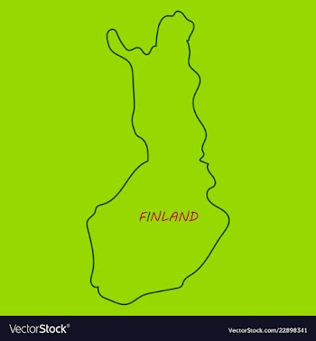 Finland map with shadow effect vector image