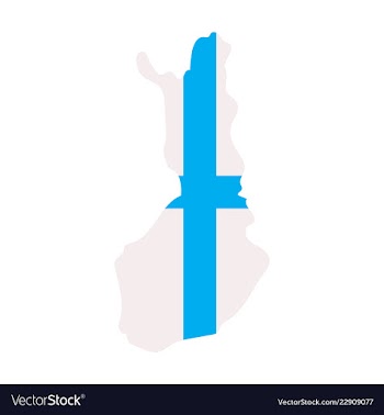 Finland map with shadow effect vector image