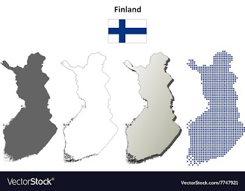 Finland outline map set vector image