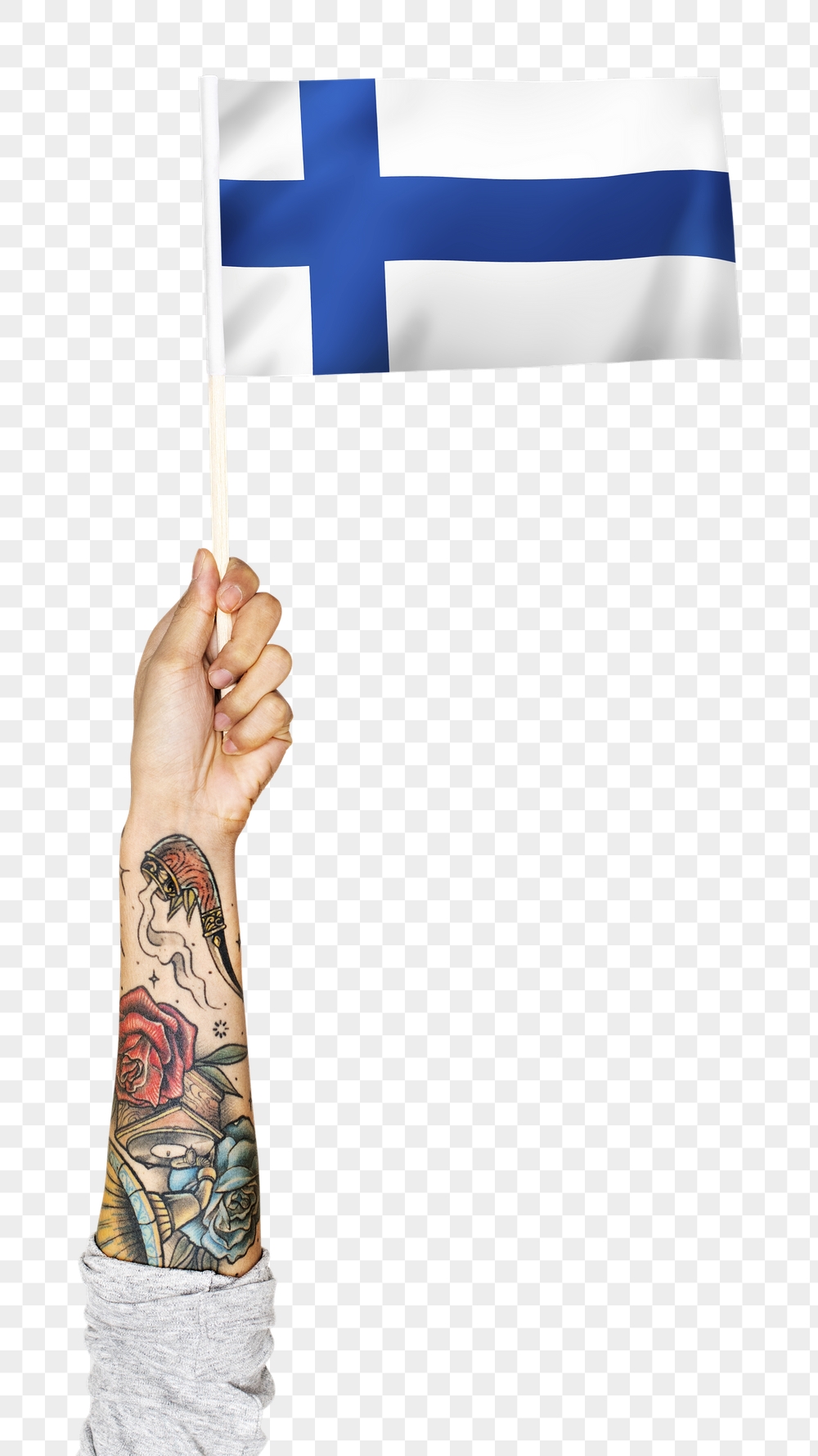 Finland's flag png in tattooed | Free PNG - rawpixel