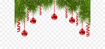 Fir Christmas ornament Christmas tree - Christmas Pine Decor with Red Ornaments PNG Clip Art Image 