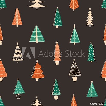 Fir trees vector seamless pattern