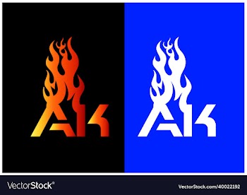 fire ak letter logo and icon design template