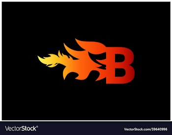 fire b letter logo and icon design template
