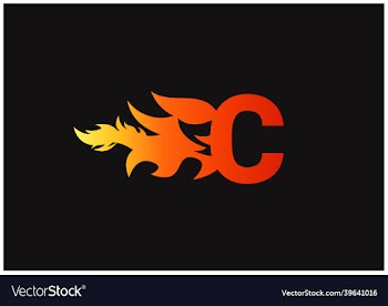 fire c letter logo and icon design template