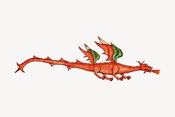 Fire dragon sticker, mythical creature | Free PSD - rawpixel