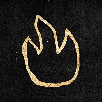 Fire flame sticker, gold aesthetic | Free PSD Illustration - rawpixel