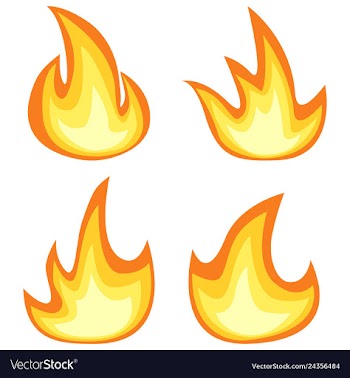Fire flat icon isolated on white background vector image