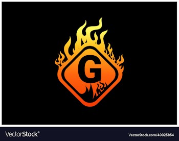 fire g letter logo and icon design template
