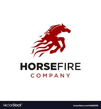 fire horse icon logo design