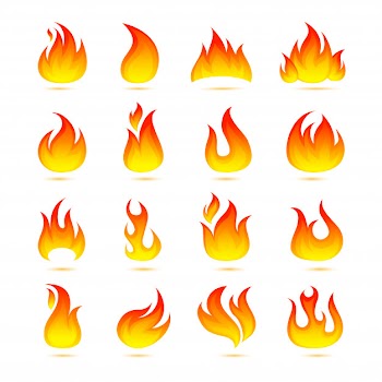 Fire icons set Free Vector