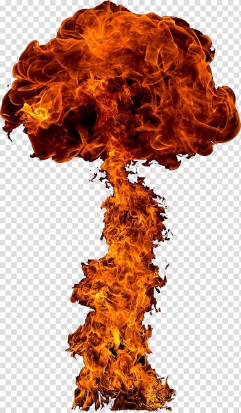 Fire illustration, Nuclear explosion Nuclear weapon Flame, Mushroom cloud explosion flame transparent background PNG clipart