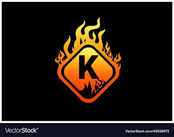 fire k letter logo and icon design template
