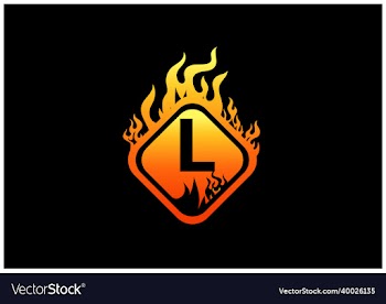 fire l letter logo and icon design template