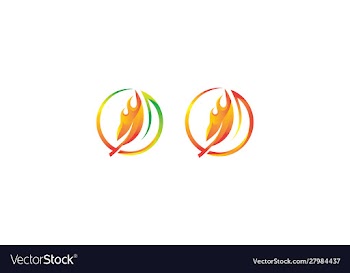 Fire leaf logo leaf logo with a blazing fire vector image