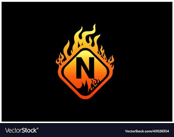 fire n letter logo and icon design template