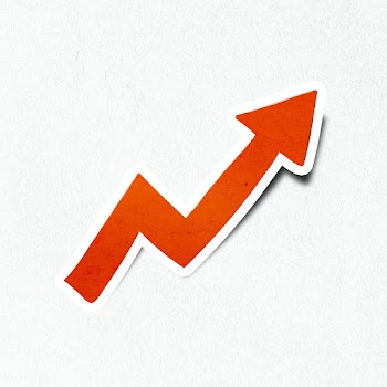 Fire orange growing arrow sticker with white border icon | Free  illustration - 2342506