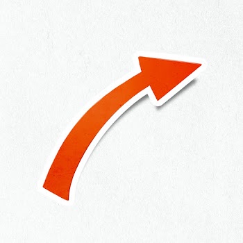 Fire orange turn right arrow sticker with white border icon | Free  illustration - 2342518