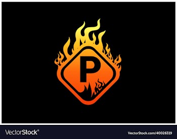 fire p letter logo and icon design template