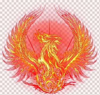 Fire phoenix graphic , Fenghuang Flame Fire, flaming Phenix transparent background PNG clipart