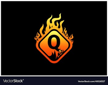 fire q letter logo and icon design template
