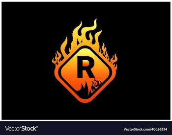 fire r letter logo and icon design template