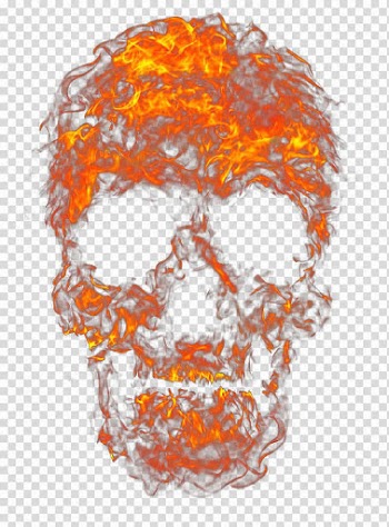 Fire skull , Papua New Guinea Light Flame, Skull material transparent background PNG clipart