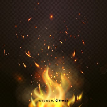 Fire sparks effect background theme Free Vector