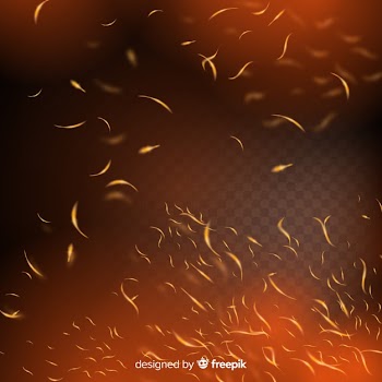 Fire sparks effect with transparent background Free Vector
