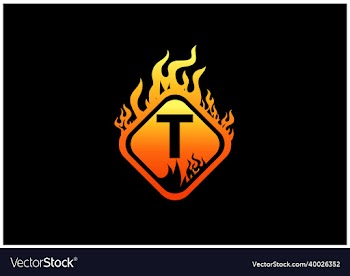 fire t letter logo and icon design template