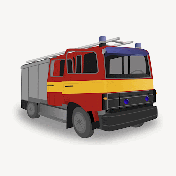 Fire truck collage element illustration | Free Vector - rawpixel