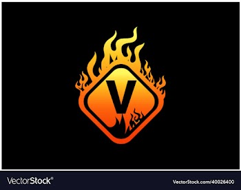 fire v letter logo and icon design template