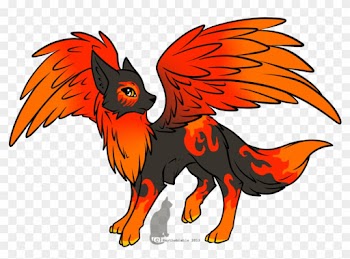 Fire Wolf Charm By Raythebishie On Deviantart - Fire Wolf With Wings