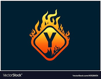 fire y letter logo and icon design template