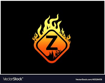 fire z letter logo and icon design