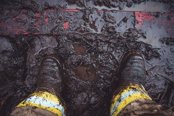 Firefighter boots on dirt. Original | Free Photo - rawpixel