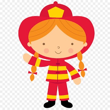 Firefighter, Fire Engine, Fire Department, Cartoon, Happy PNG
