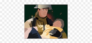 Firefighter Saving People - Firefighter Saving Person Clipart