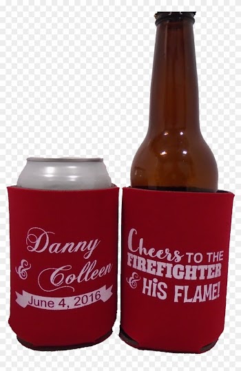 Firefighter Wedding Koozies Fireman Coozies Party Favors - Koozie